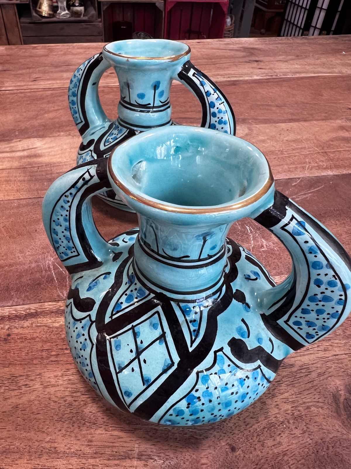 Moorish Hand Painted Tunisian Vases By Azouz Kharraz photo 55.0