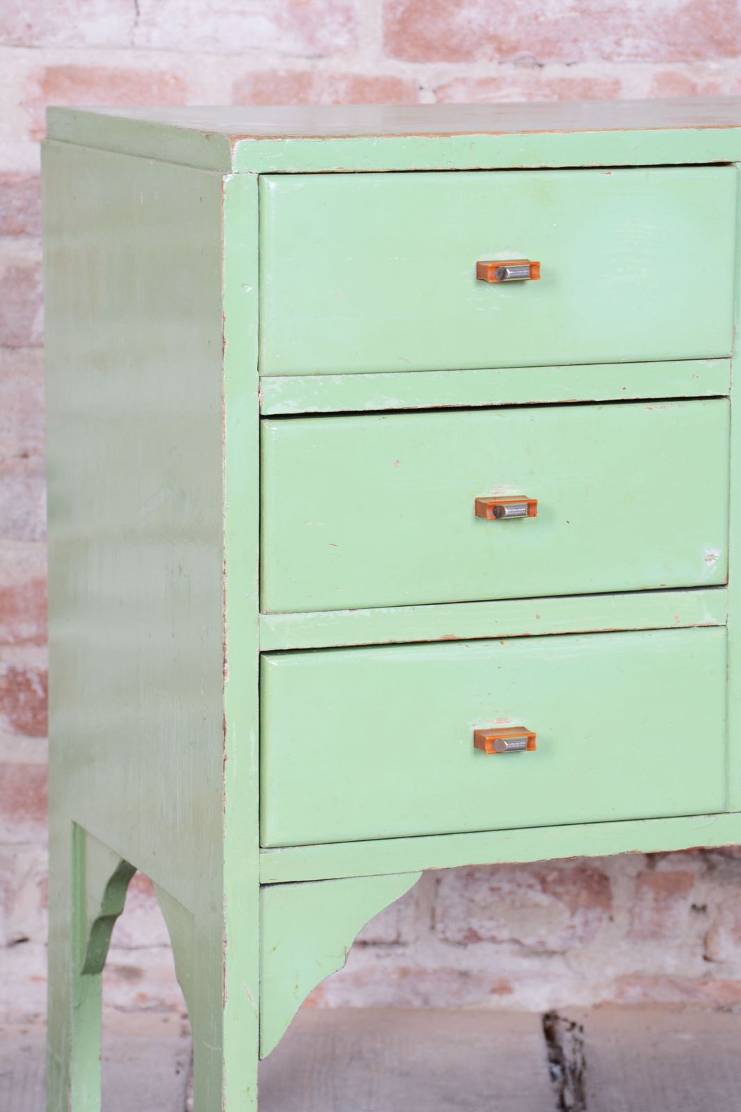 Restored Art Deco Small Cabinet, Spruce, Paint, Revived Polish, Czech, 1920s photo 350.0