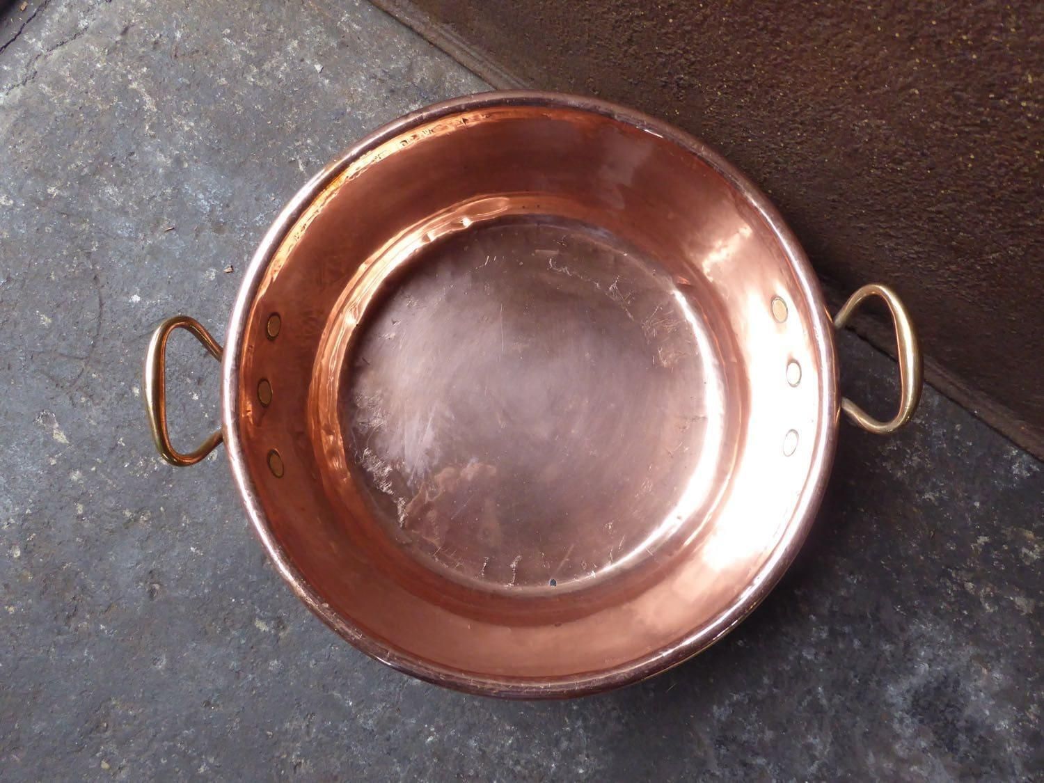 19th Century French Polished Copper Firewood Basket, Victorian Period photo buy