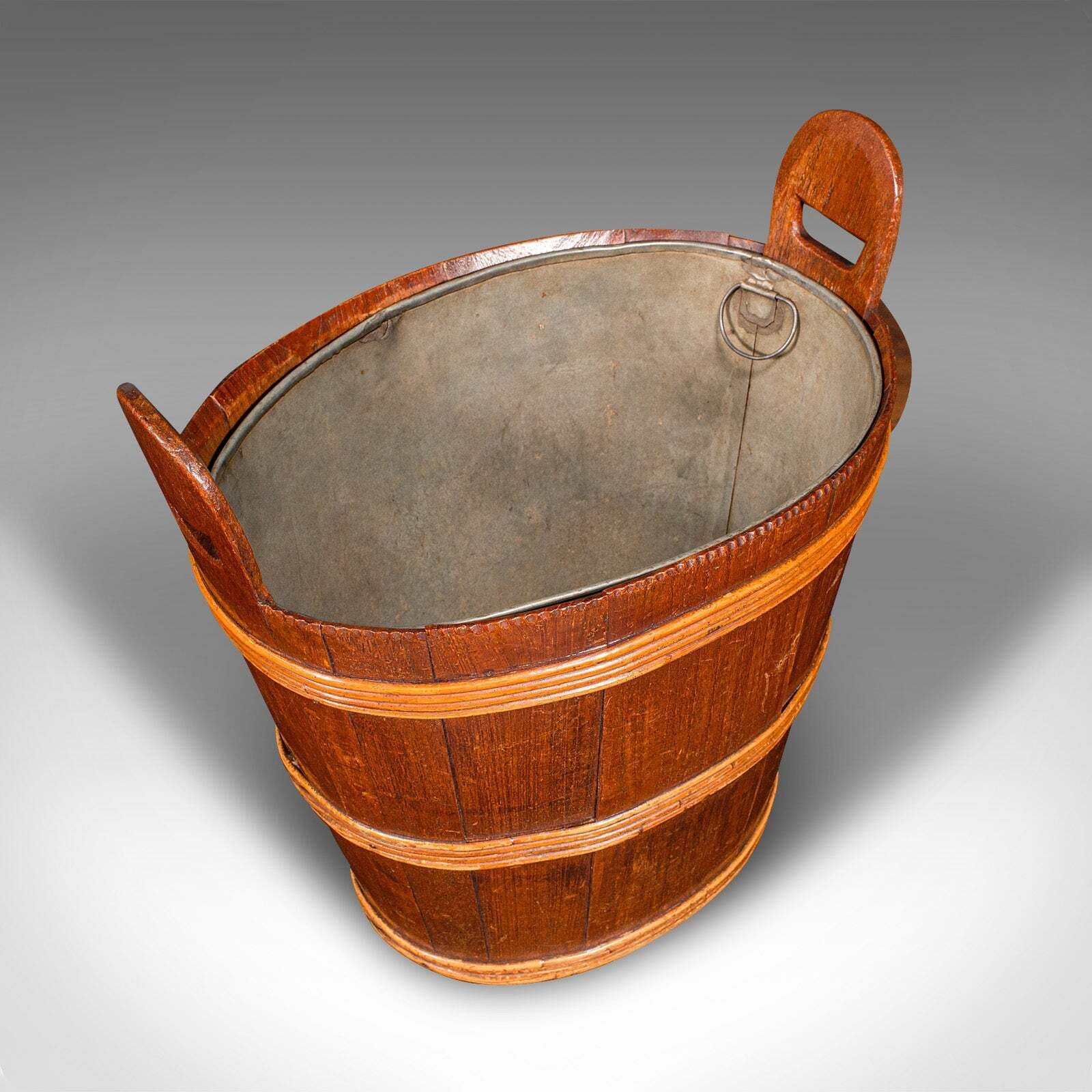 Antique Lidded Waste Bin, Georgian, Dutch, Oak, Fruitwood, Fireside Store C.1800 photo vintage