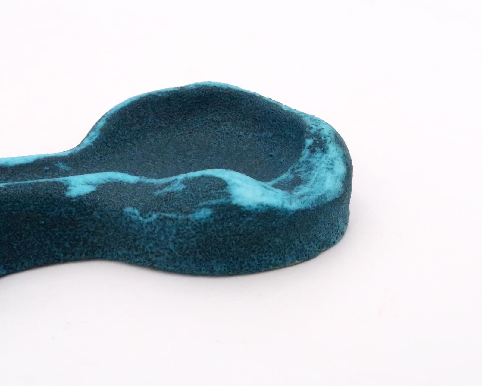 French Ceramic Free Form Blue Ashtray Or Ring Dish By Accolay, France, 1960s / Modern, Modernist photo 177.0