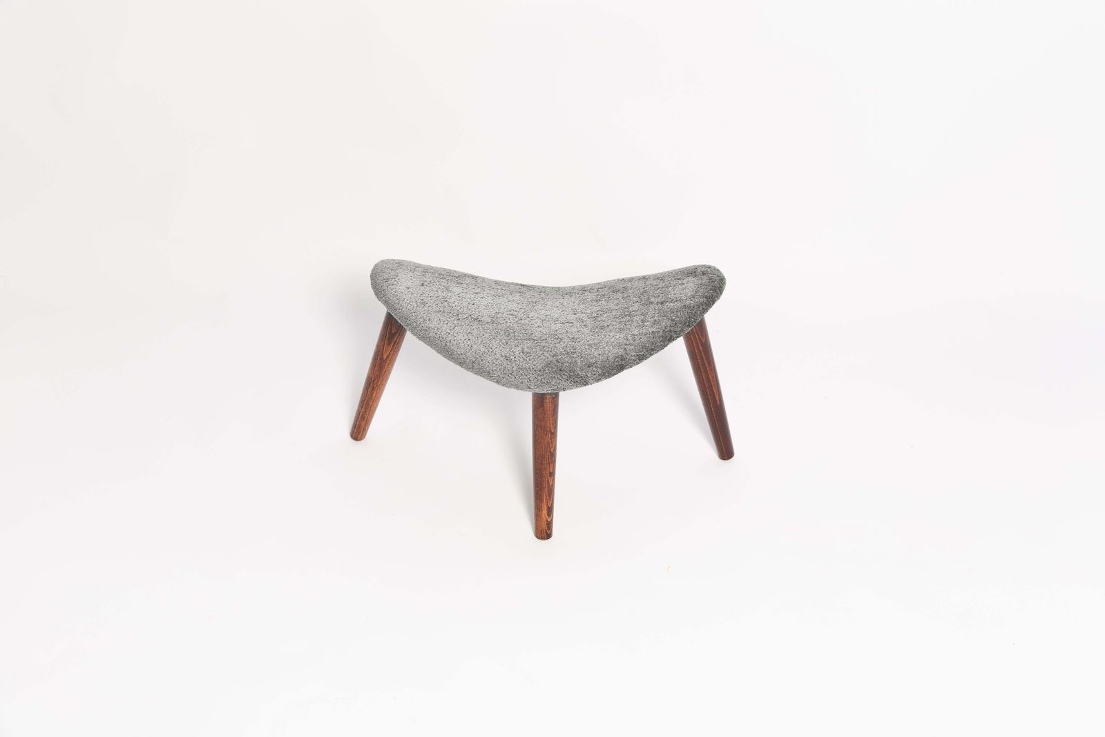 Mini Heart Stool, Gray Velvet, Dark Wood, Europe photo Furniture