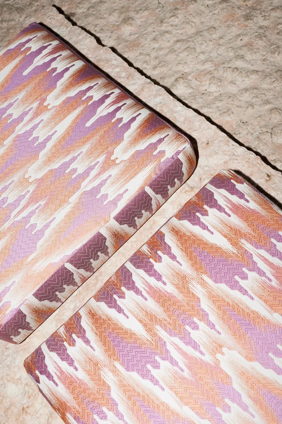 photo for sale Mini Butterfly Stool, Pink Fandango Jacquard, Dark Wood, Europe 1960s