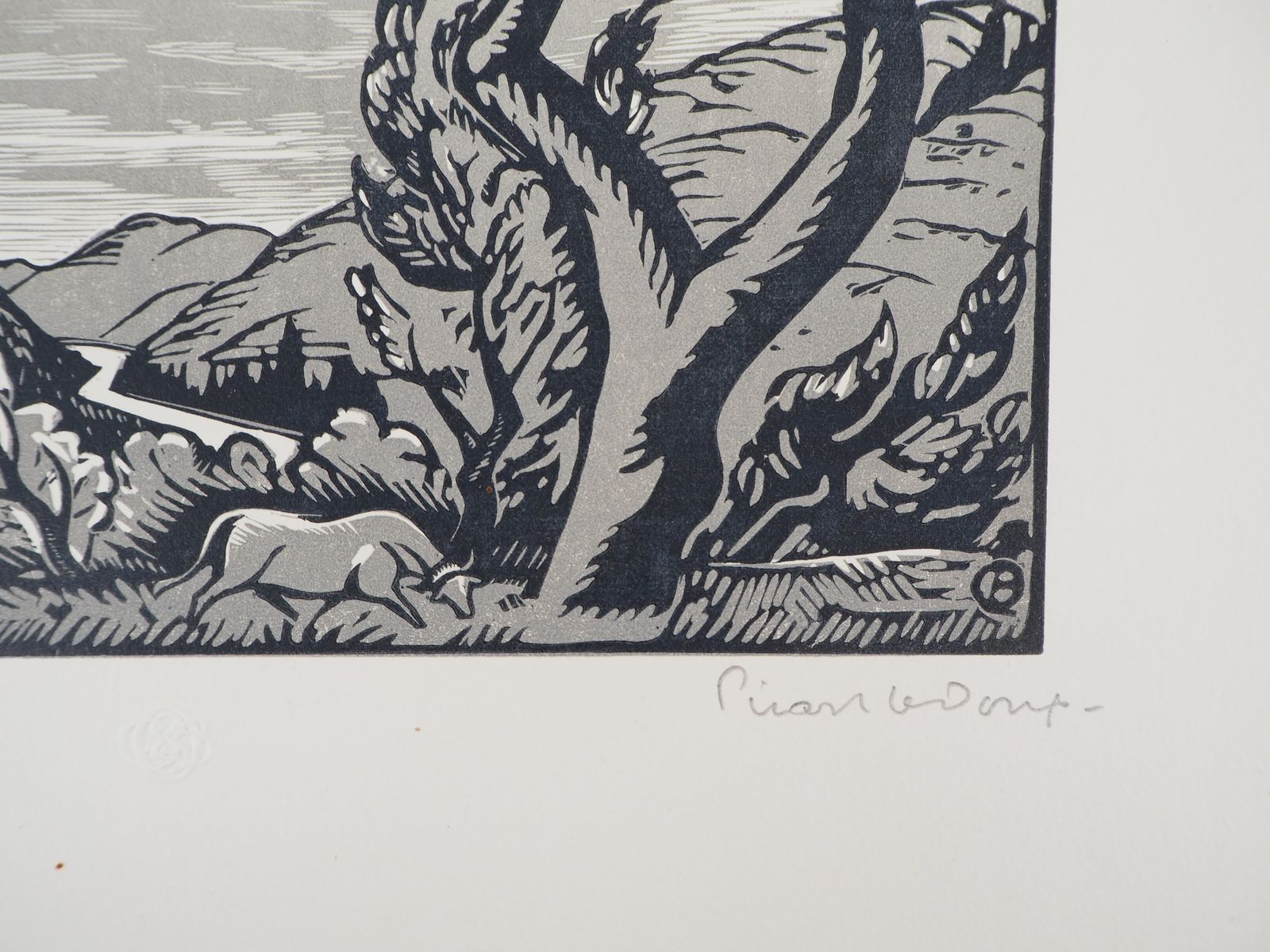 Charles Picart Le Douxthe Old Trees (Art Deco)   Original Wooodcut, Handsigned1925 photo furniture