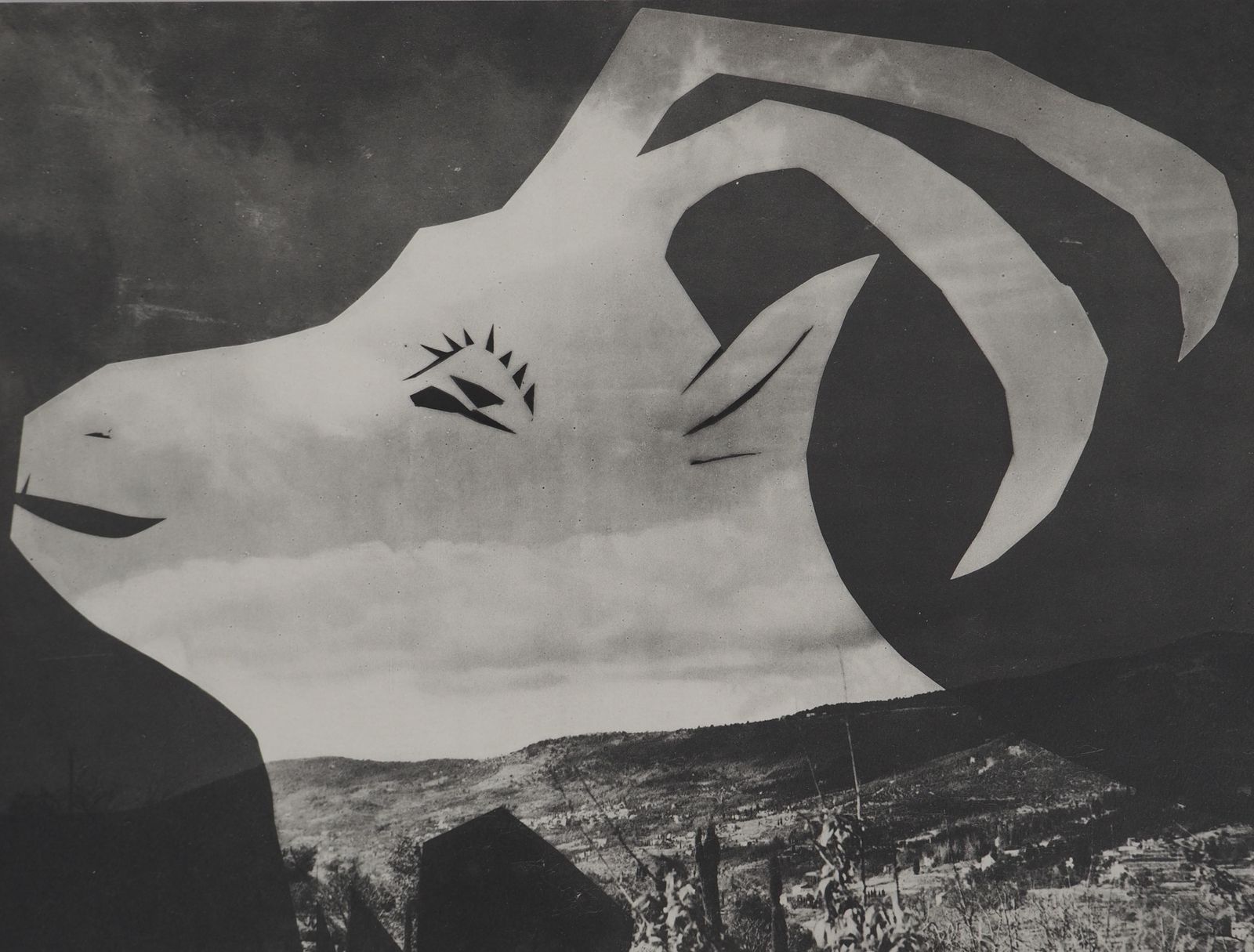 Pablo Picassodiurnes: The Goat In A Mountain   Original Collotype And Stencil (Cramer #115)1962