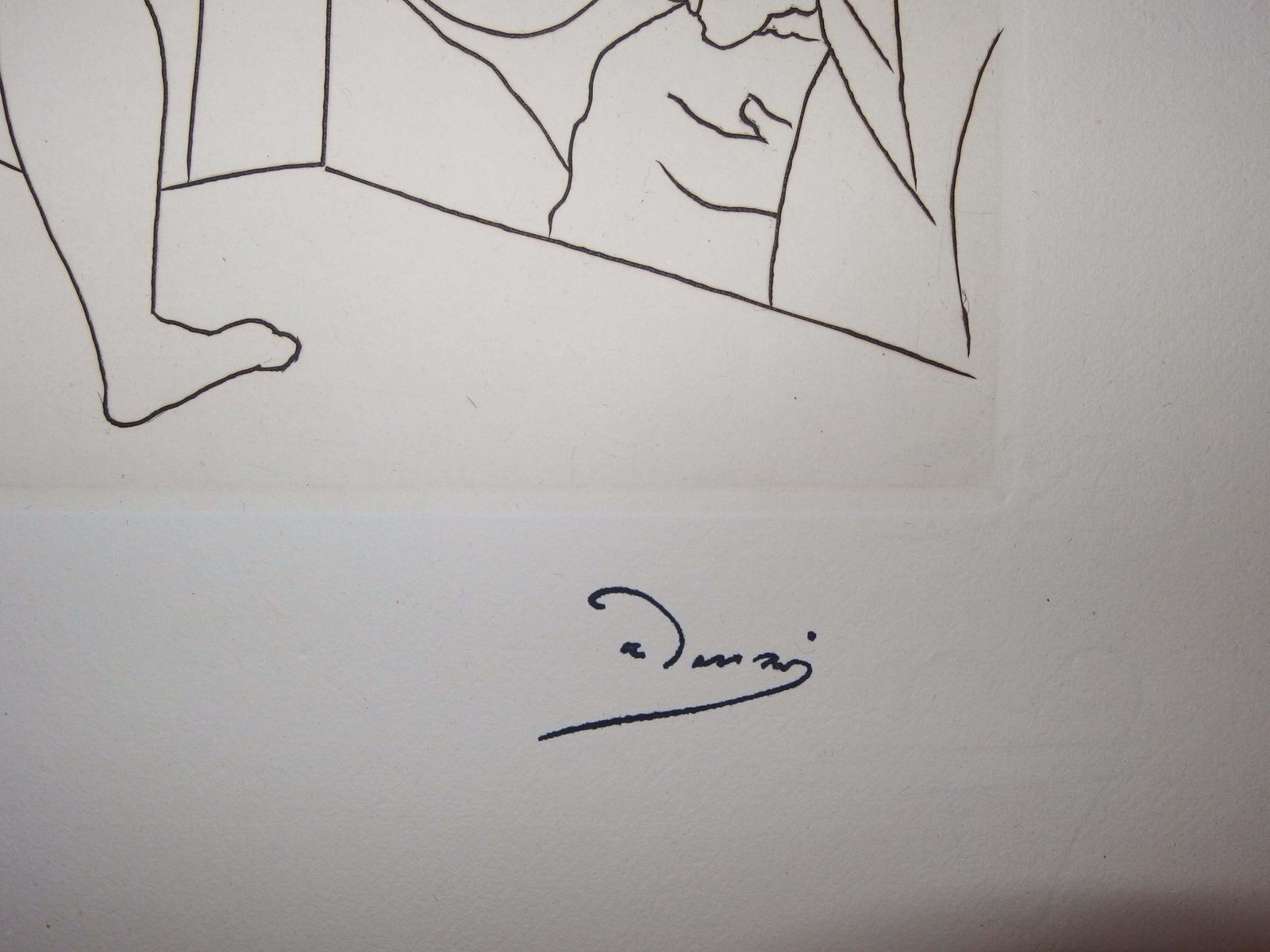 André Deraintwo Nude Women Surprised   Original Etching   19511951 photo furniture