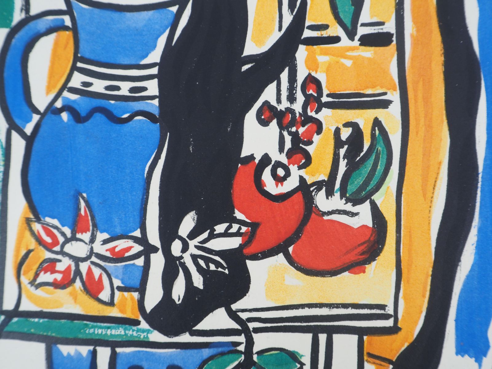 Fernand Légerstill Life With Blue Pitcher And Fruits   Lithograph And Stencil, 19501950 photo buy