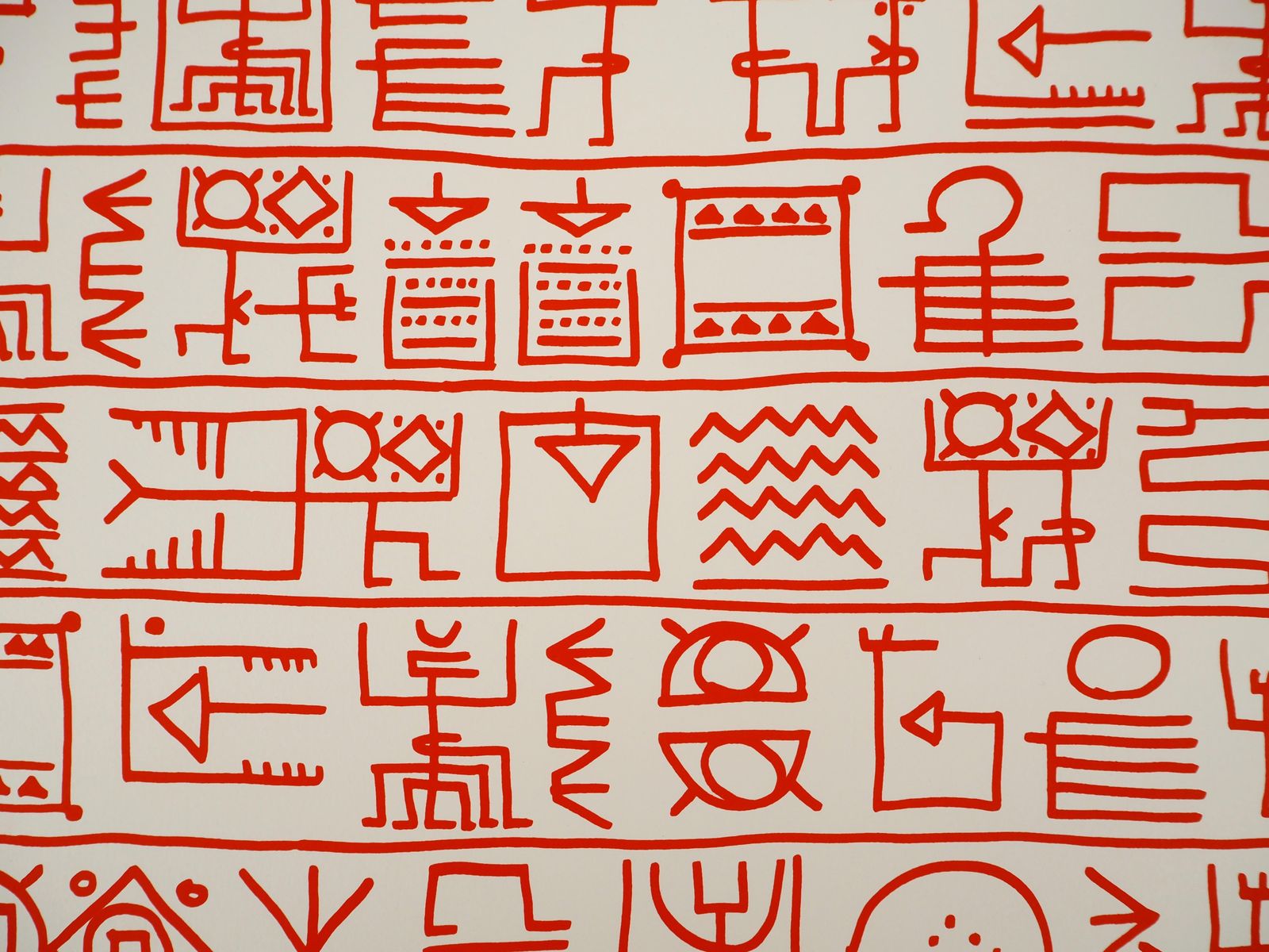 Yona Friedmanarchitect : Pictograms Of Genesis (Orange)   Original Screenprint, Handsigned1975 photo 427.0