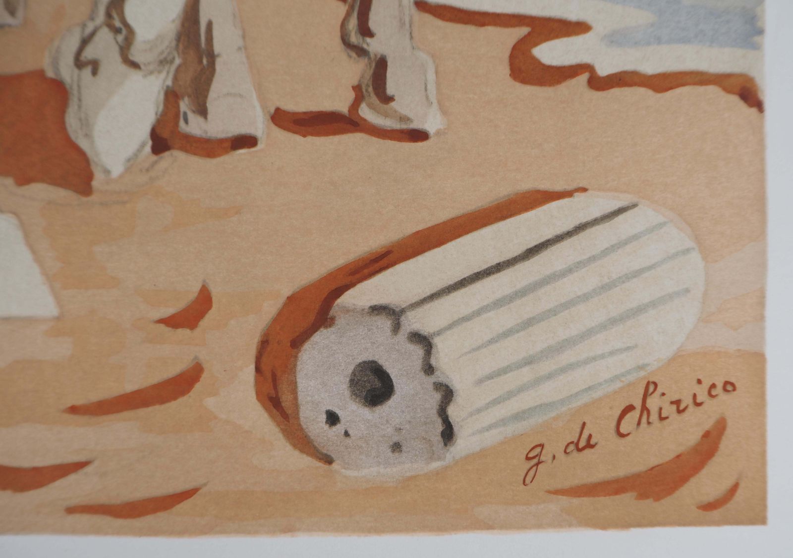 Giorgio De Chiricohorses In A Mythological Landscape   Lithograph photo furniture