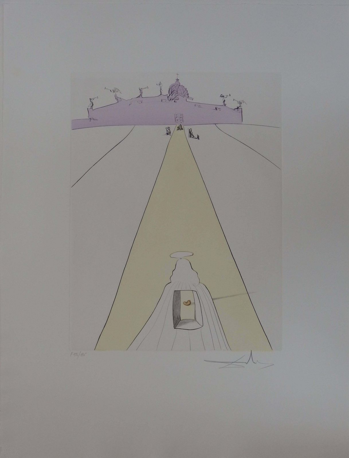 Salvador Dalí­God, Time, Space, And The Pope   Orignal Etching   Signed   19741974