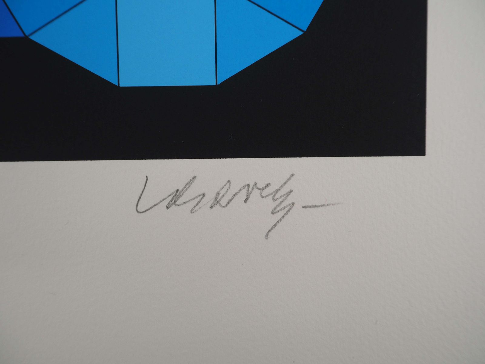 Victor Vasarelyyka : Cinetic Composition In Red End Blue   Original Screen Print, Handsigned1989 photo buy