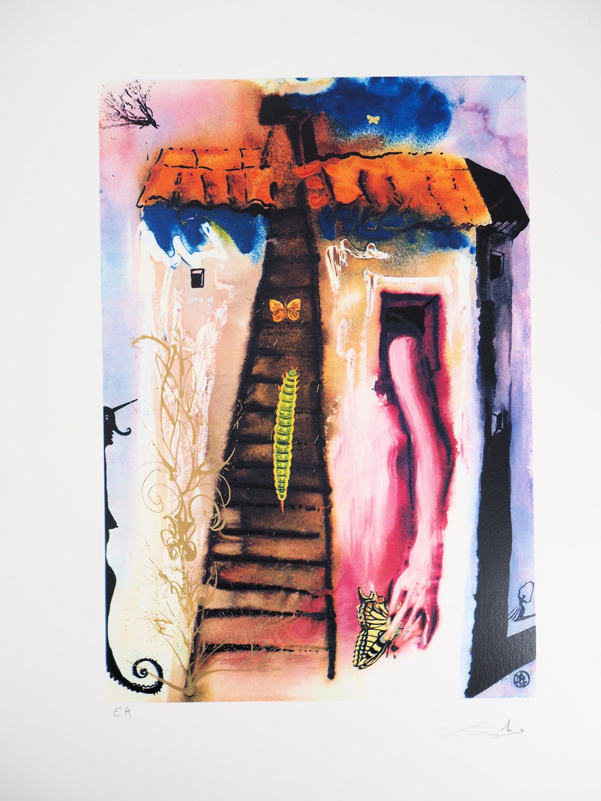 Alice In Wonderland : Rabbit Sends In A Little Bill   Handsigned Woodcut1968 photo for sale