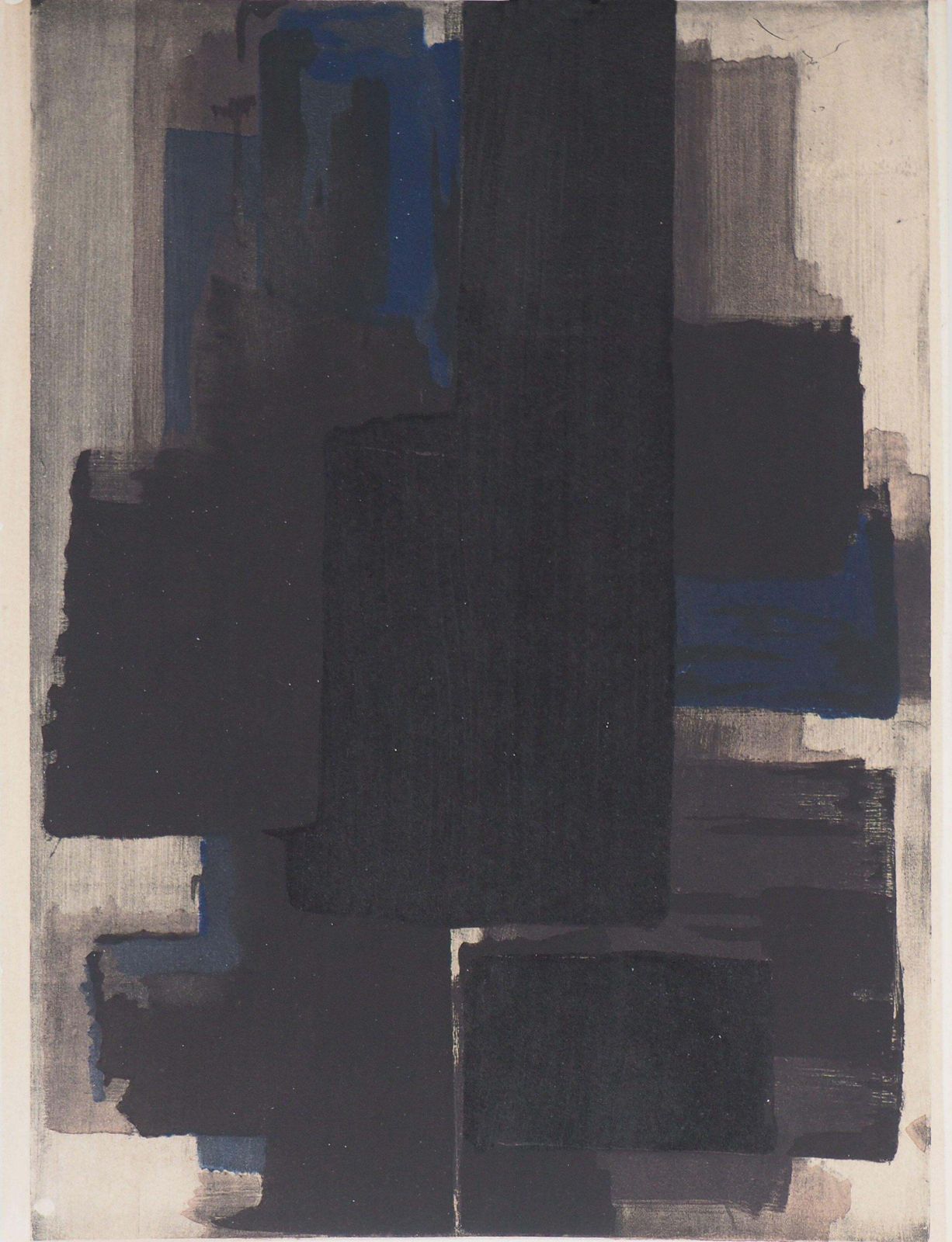 Pierre Soulagescomposition In  Black And Blue   Lithograph And Stencil, 19561956