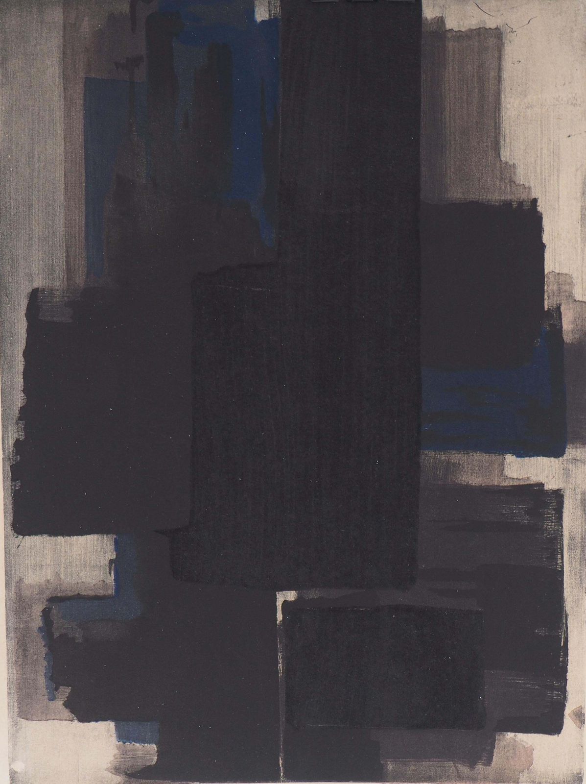 Pierre Soulagescomposition In  Black And Blue   Lithograph And Stencil, 19561956 photo furniture