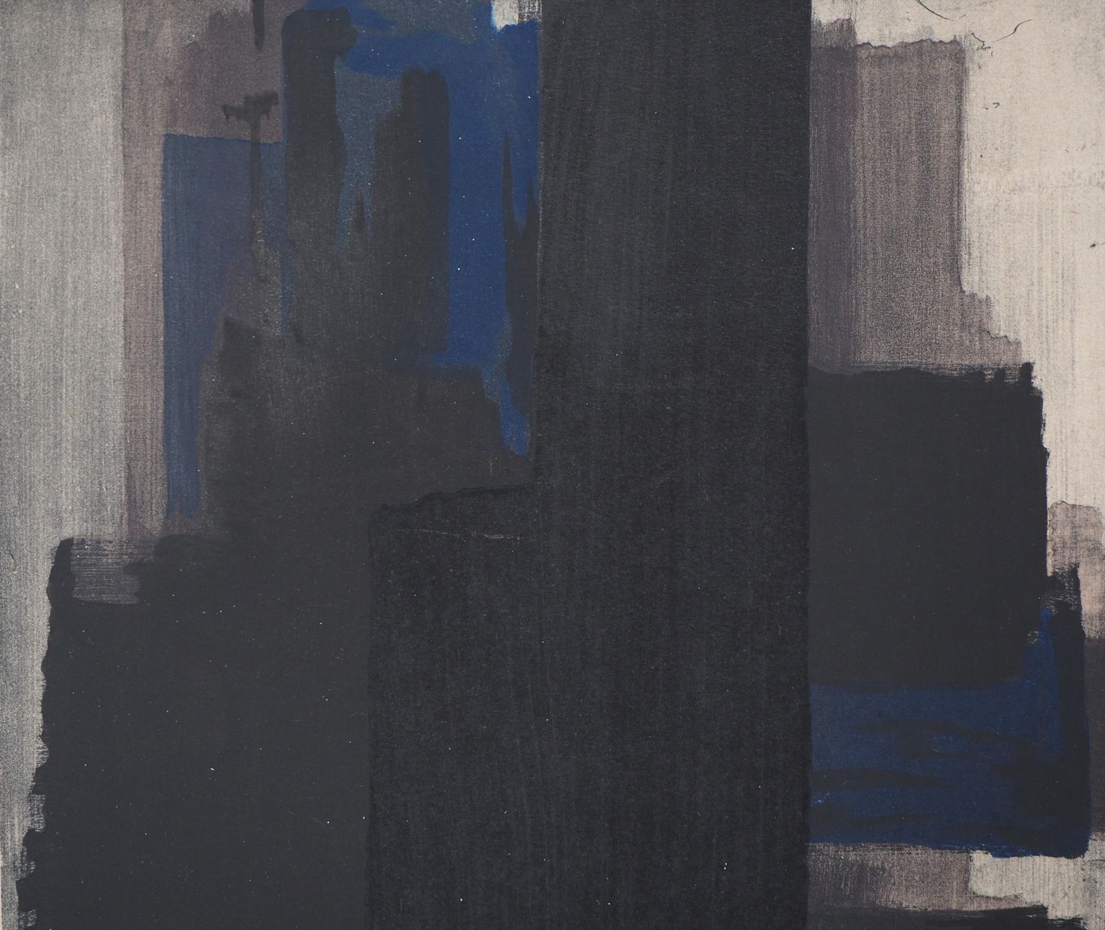 Pierre Soulagescomposition In  Black And Blue   Lithograph And Stencil, 19561956 photo 2569.0