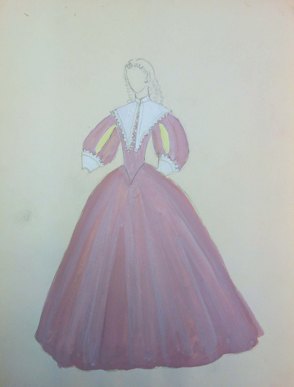 Suzanne Laliquebaroque Pink Dress   Original Watercolor