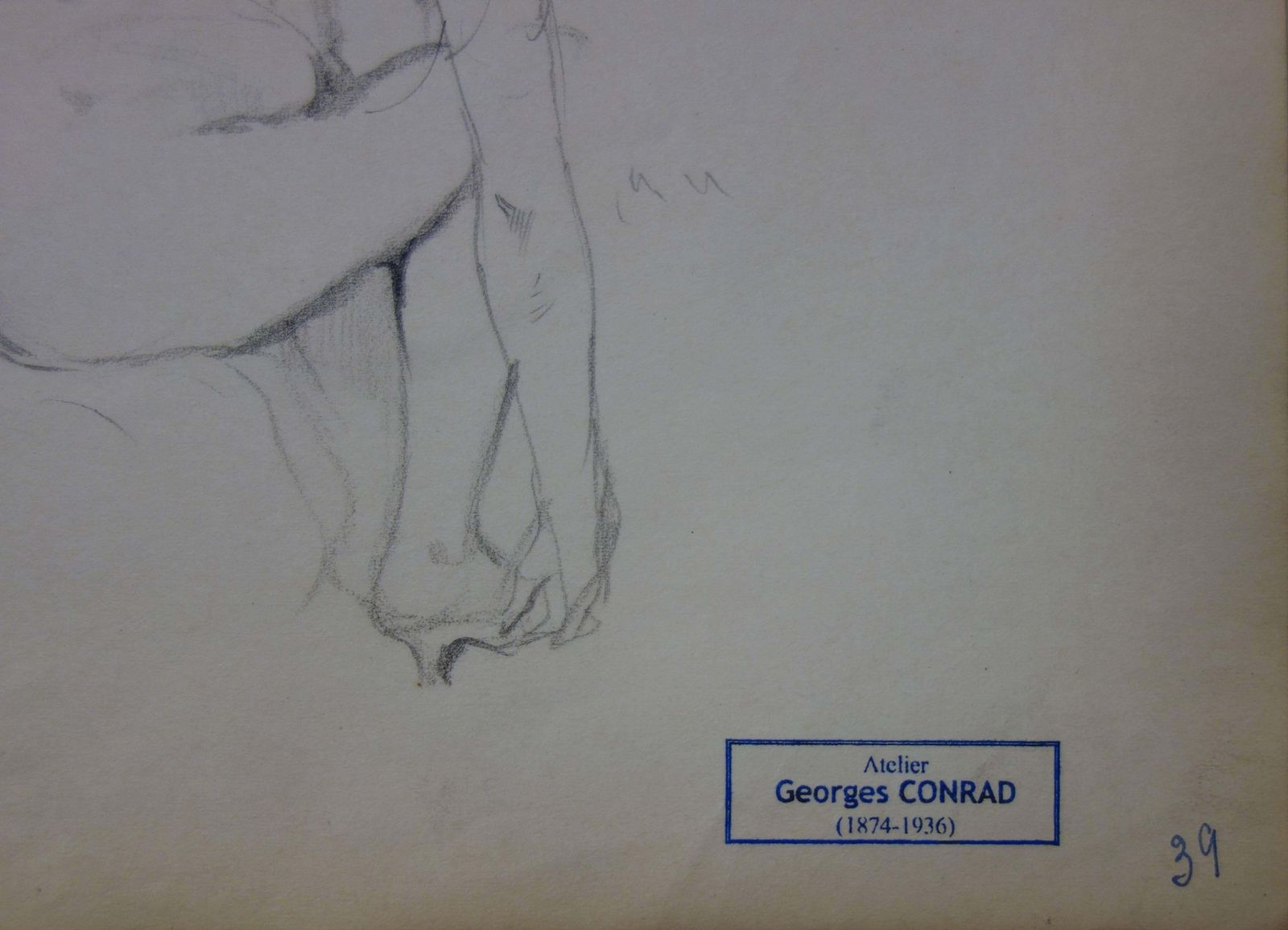 Georges Conradtwo Divine Women   Pencil Drawing   Circa 1914 photo furniture