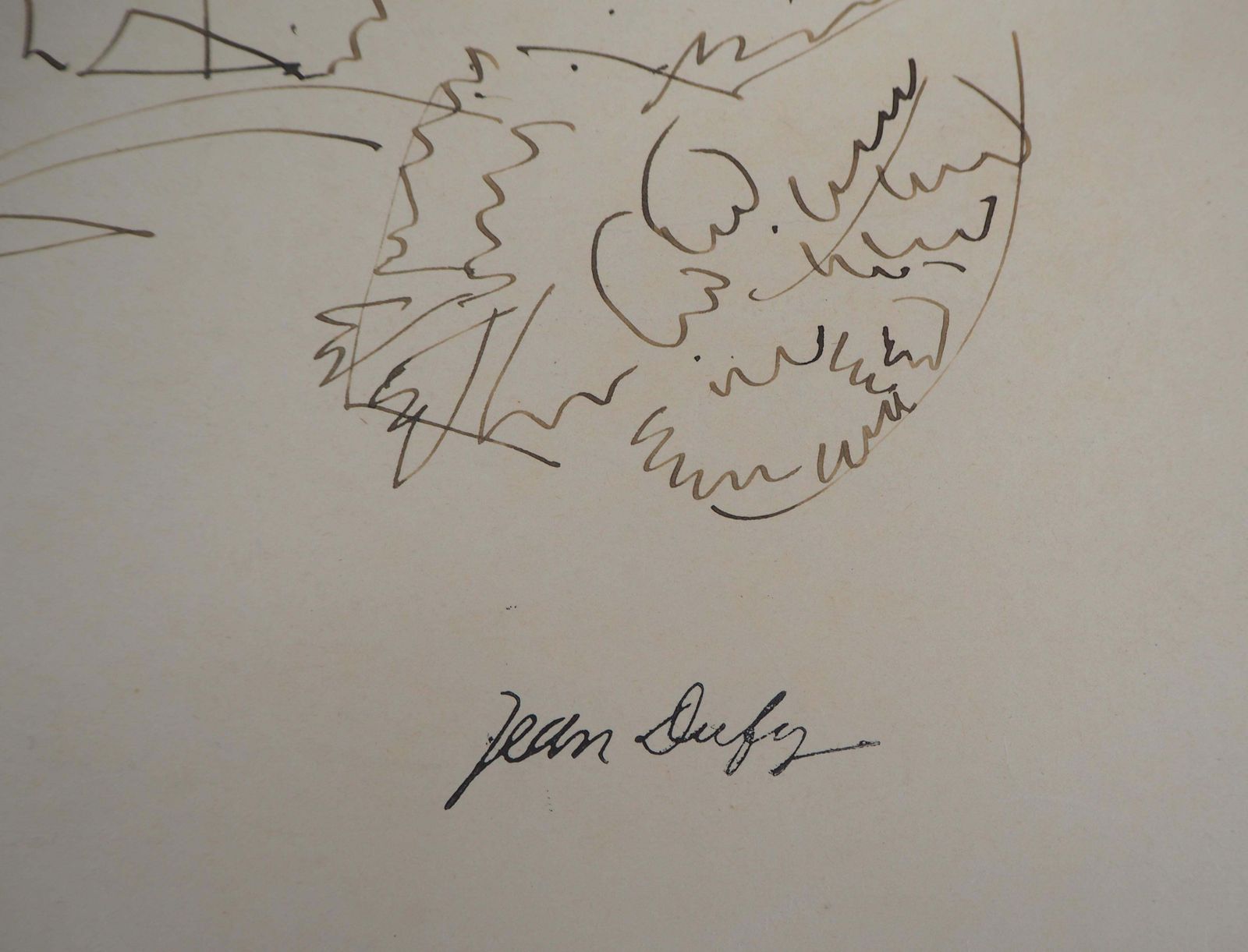 Jean Dufybouquet Of Roses   Original Ink Drawing, Signed photo furniture
