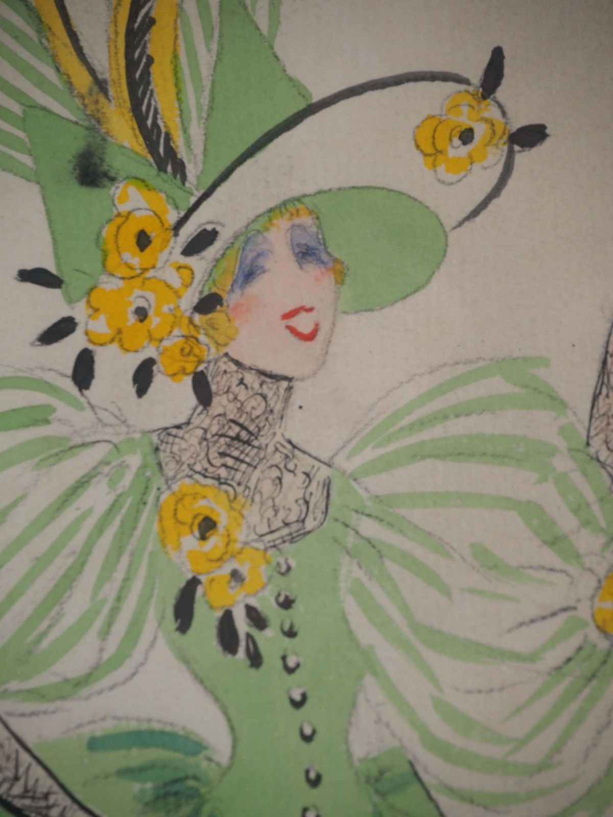 Jean Gabriel Domerguetheater Costume : Allegory Of Spring And Little Dog   Watercolor, Handsigned photo vinterior