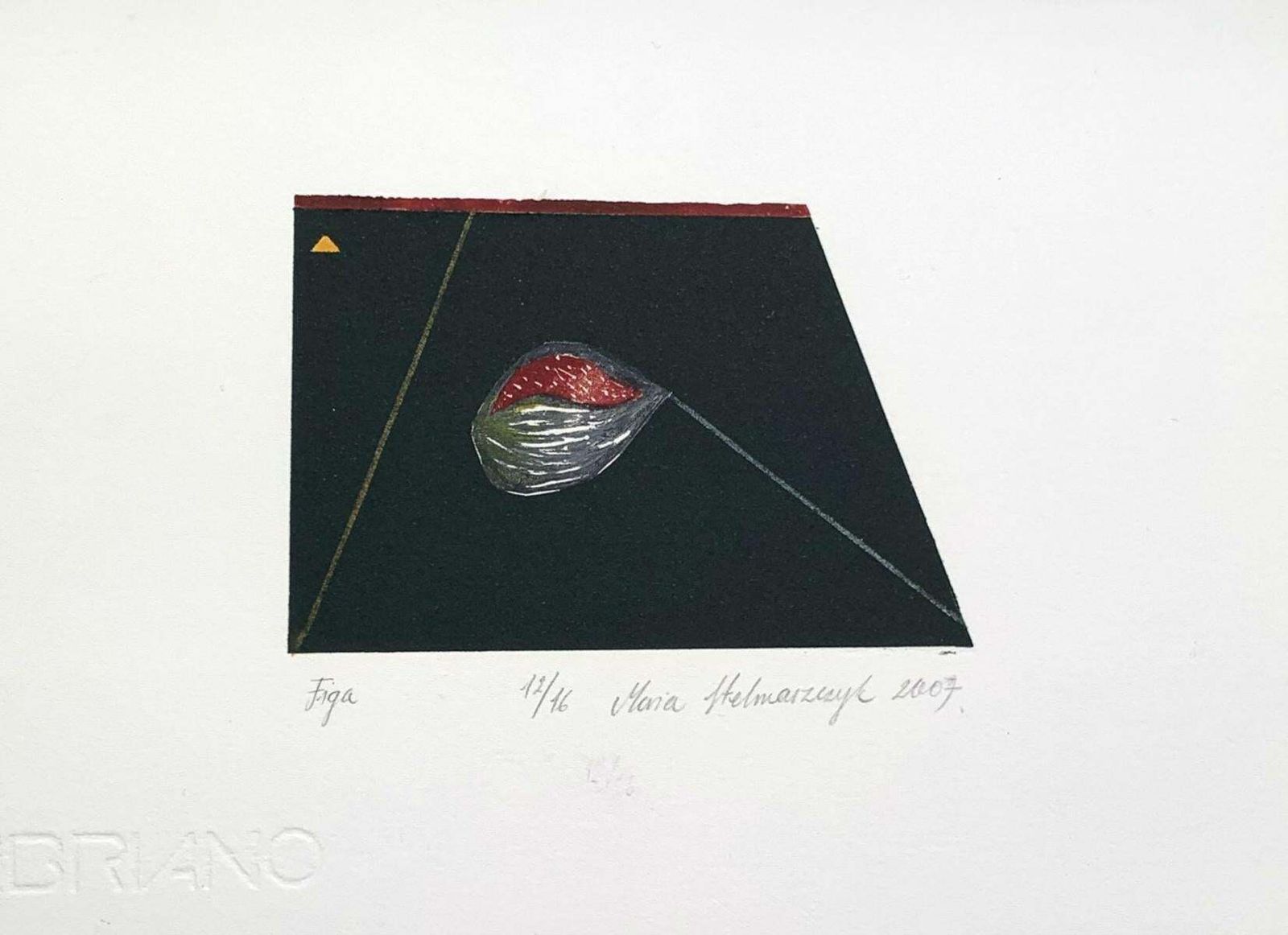 Maria Stelmaszczyka Fig   Contemporary Linocut Woodcut Print, Geometric2007 photo furniture