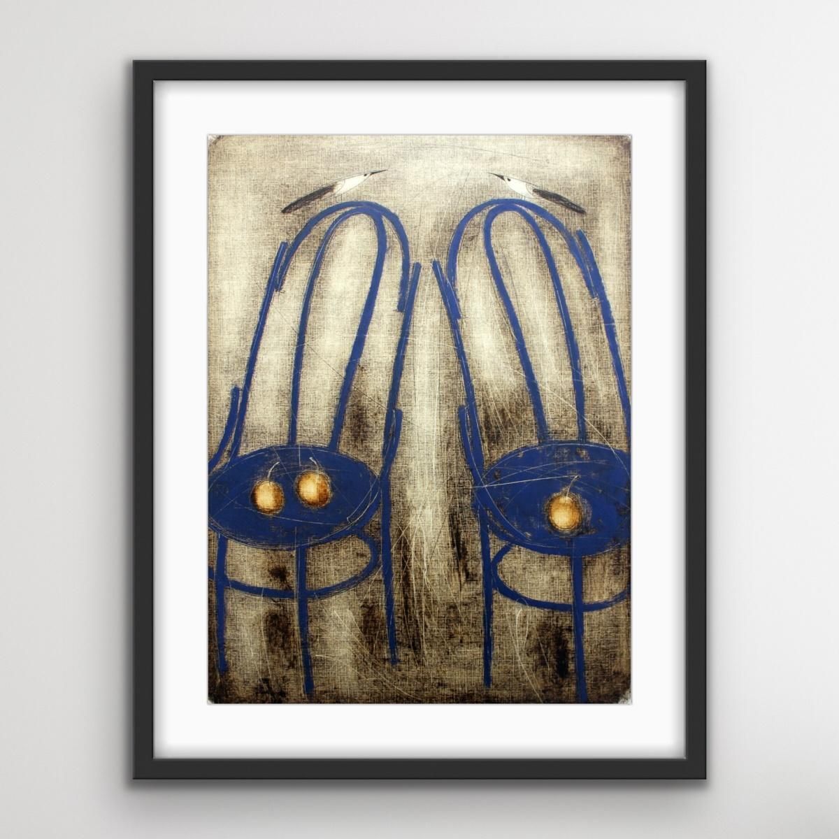 Siergiej Timochowstill Life With Two Chairs   Xxi Century, Figurative Monotype Print, Birds2005 photo buy