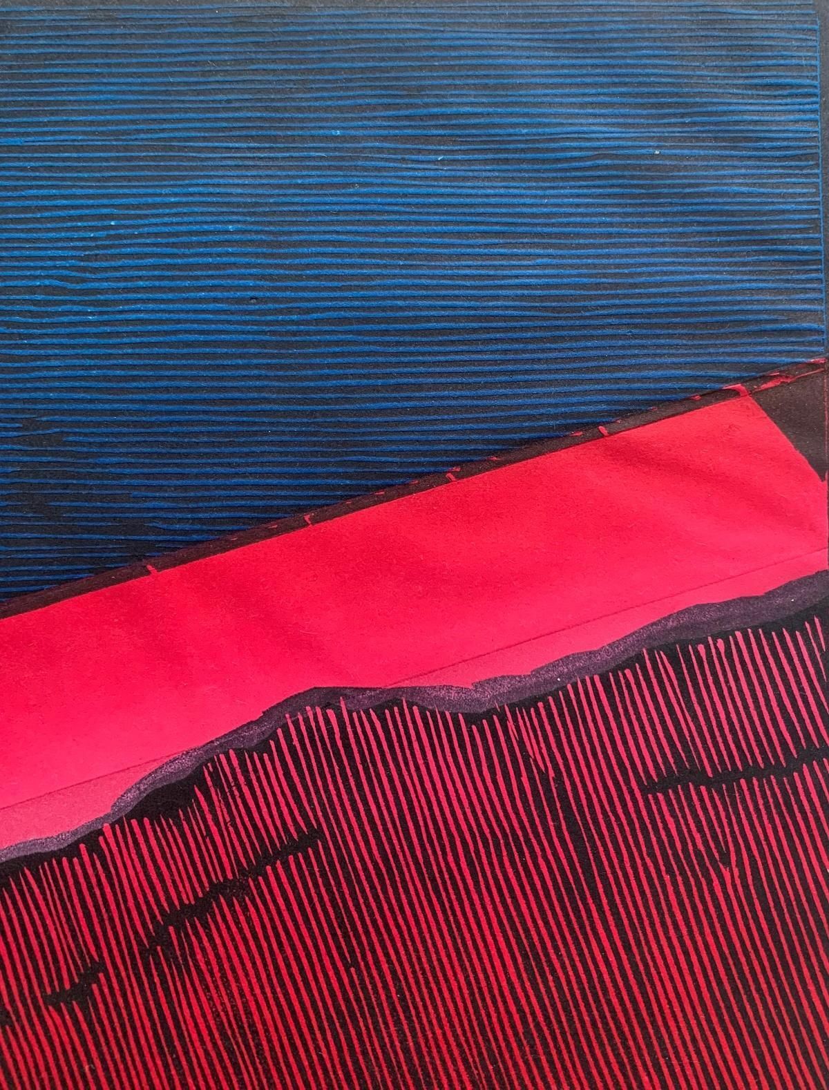 Ryszard Gieryszewskia Division. Woodcut, Linocut, Op Art, Abstract Print, Colorful, Polish Art1998 photo for sale