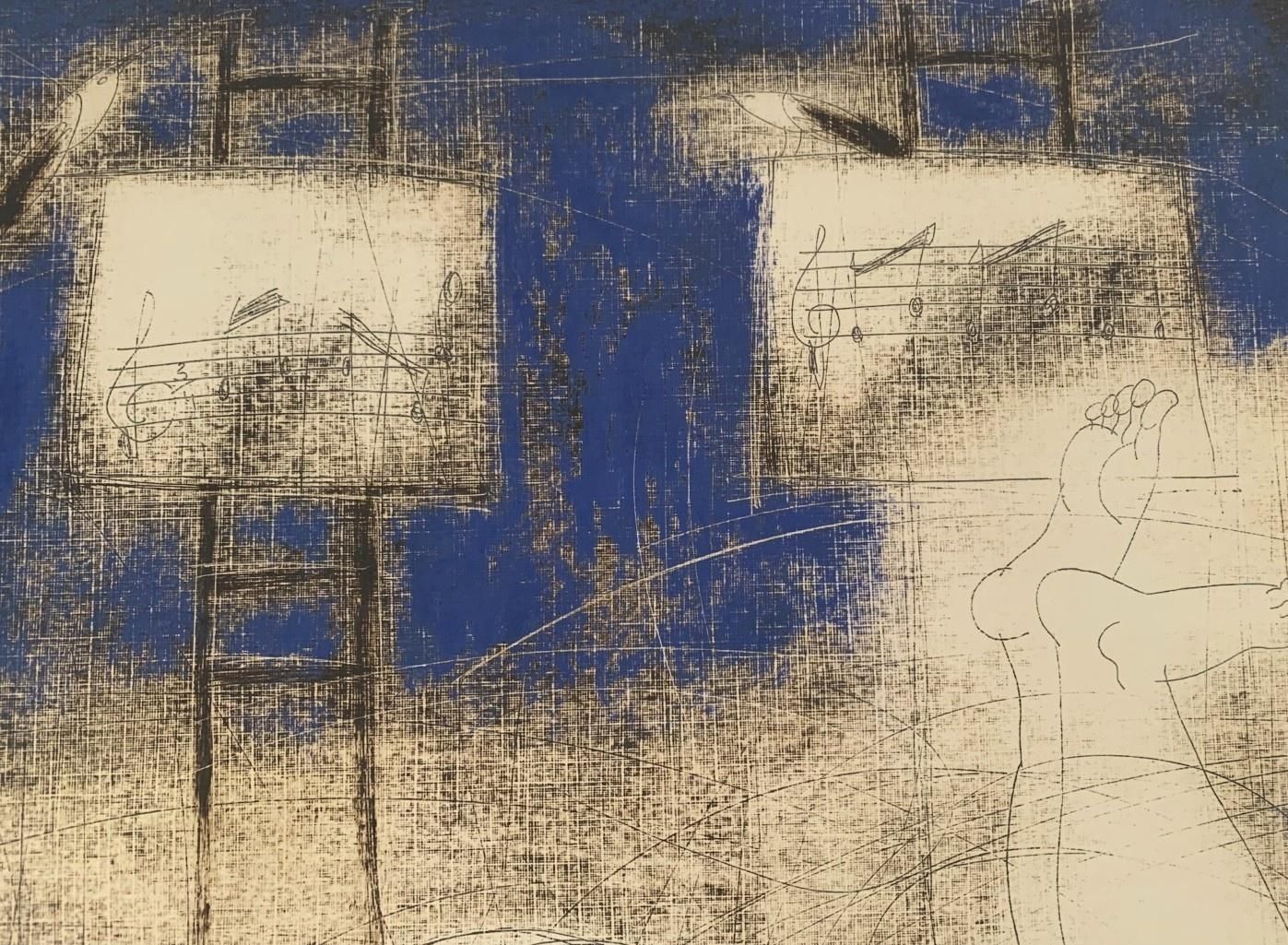 Siergiej Timochownude With Music In The Background. Figurative Monotype Print, European Artist2005 photo Art