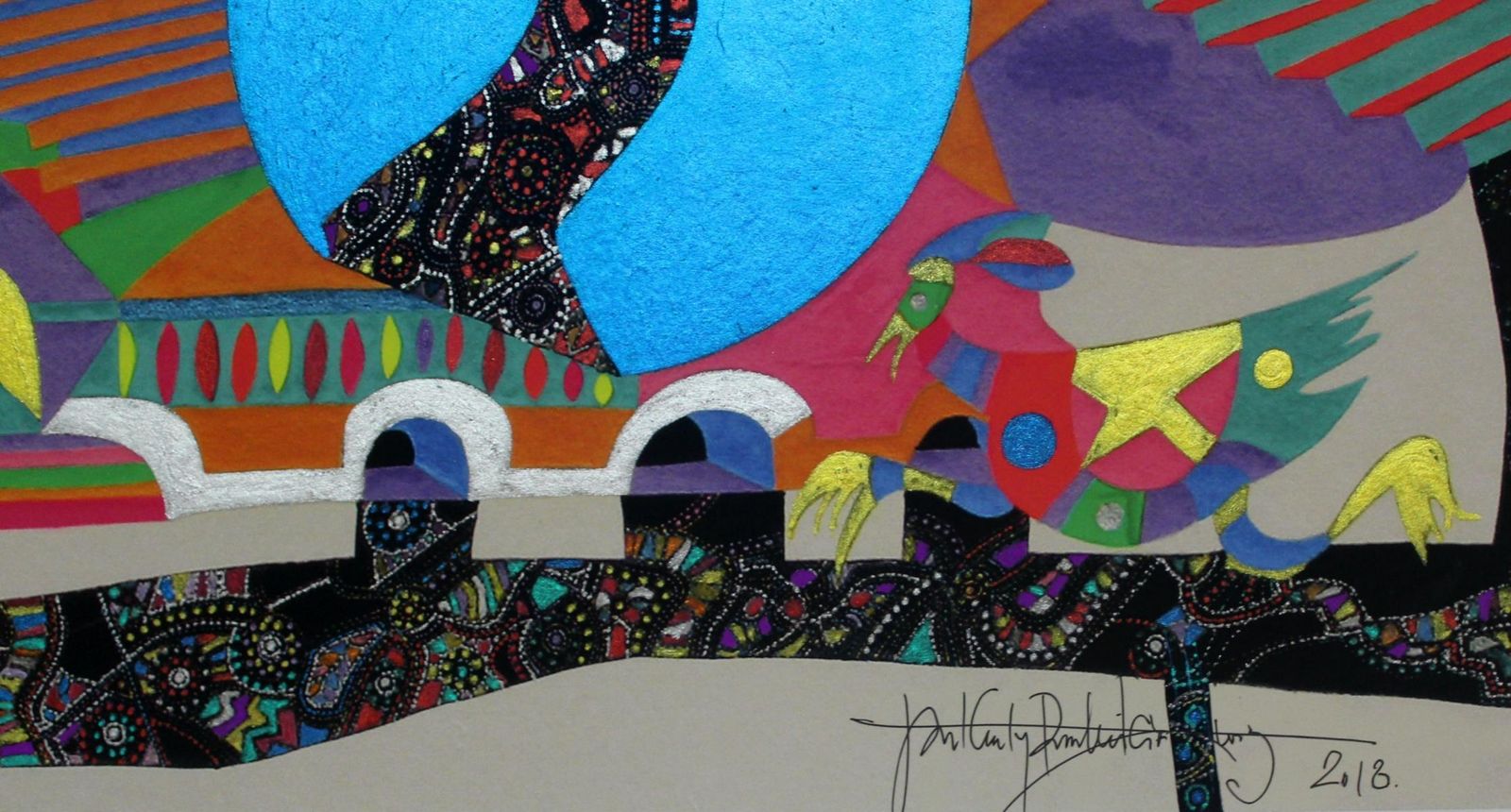 Jan Kanty Pawluśkiewiczvia Venezia   Xxi Century, Mixed Media, Abstract Print, Colorful, Glittery2018 photo Art