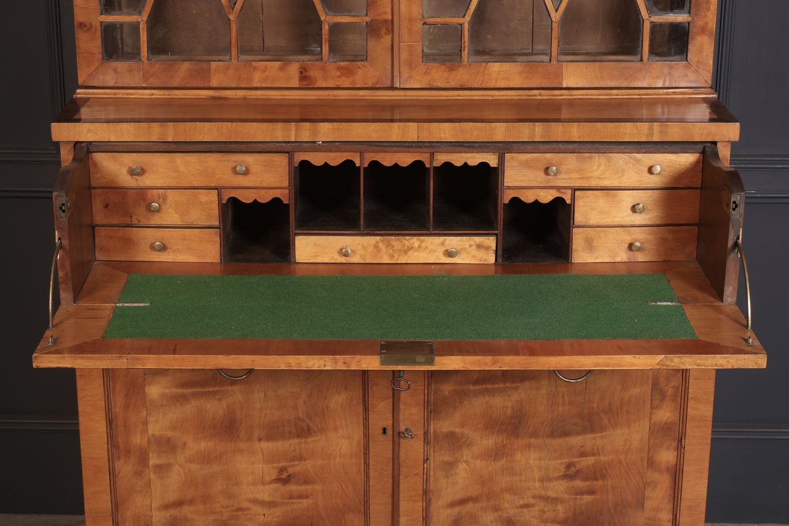 Georgian Satinwood Glazed Secretaire Bookcase photo furniture