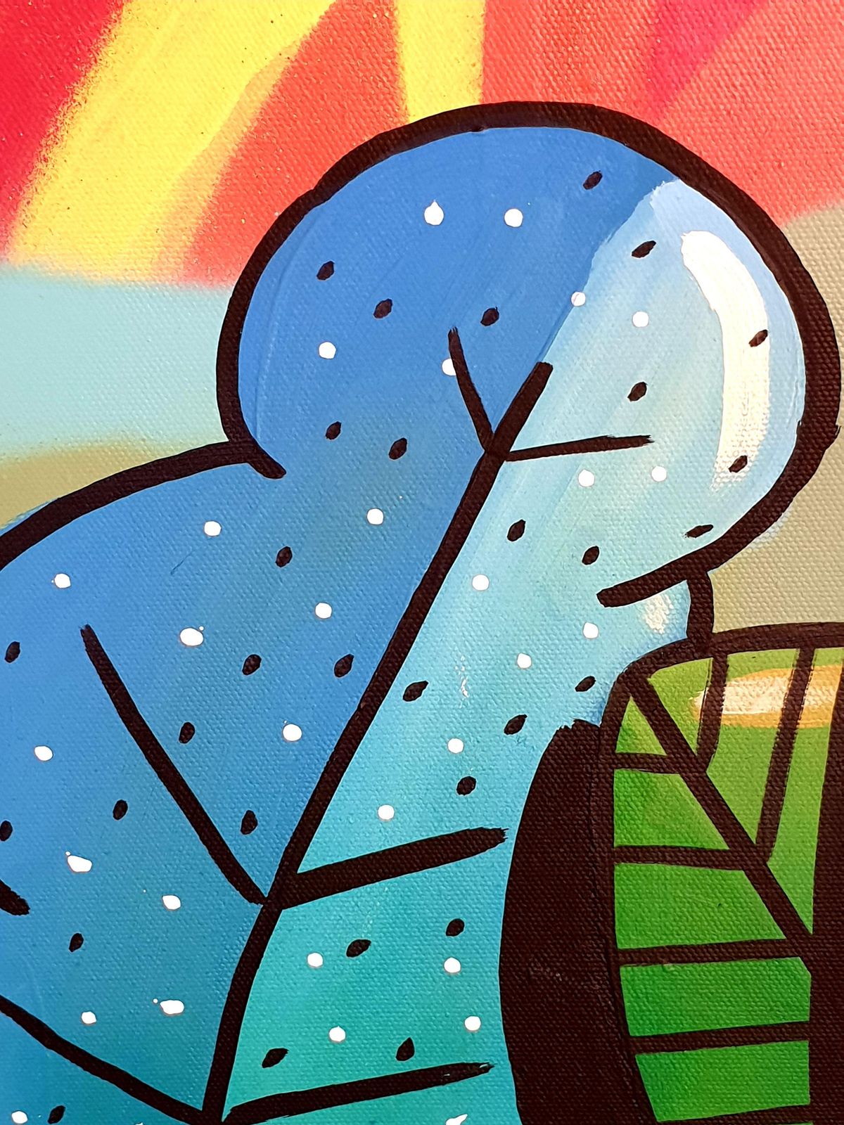 photo for sale Harold Maka Street Art Large Contemporary Aerosol On Canvas. "Futuristic Landscape"2024