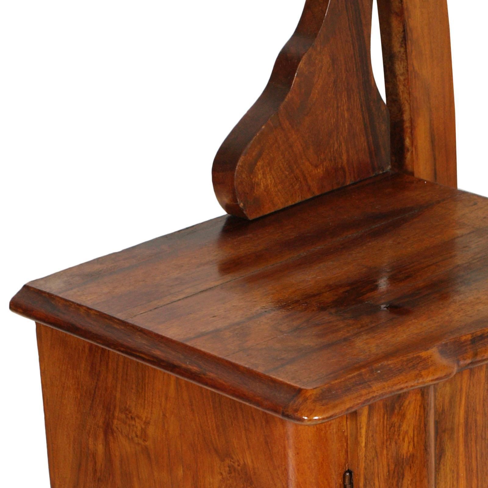 1910s Antique Vanity Art Nouveau With Original Beveled Mirror In Walnut And Burl photo Furniture