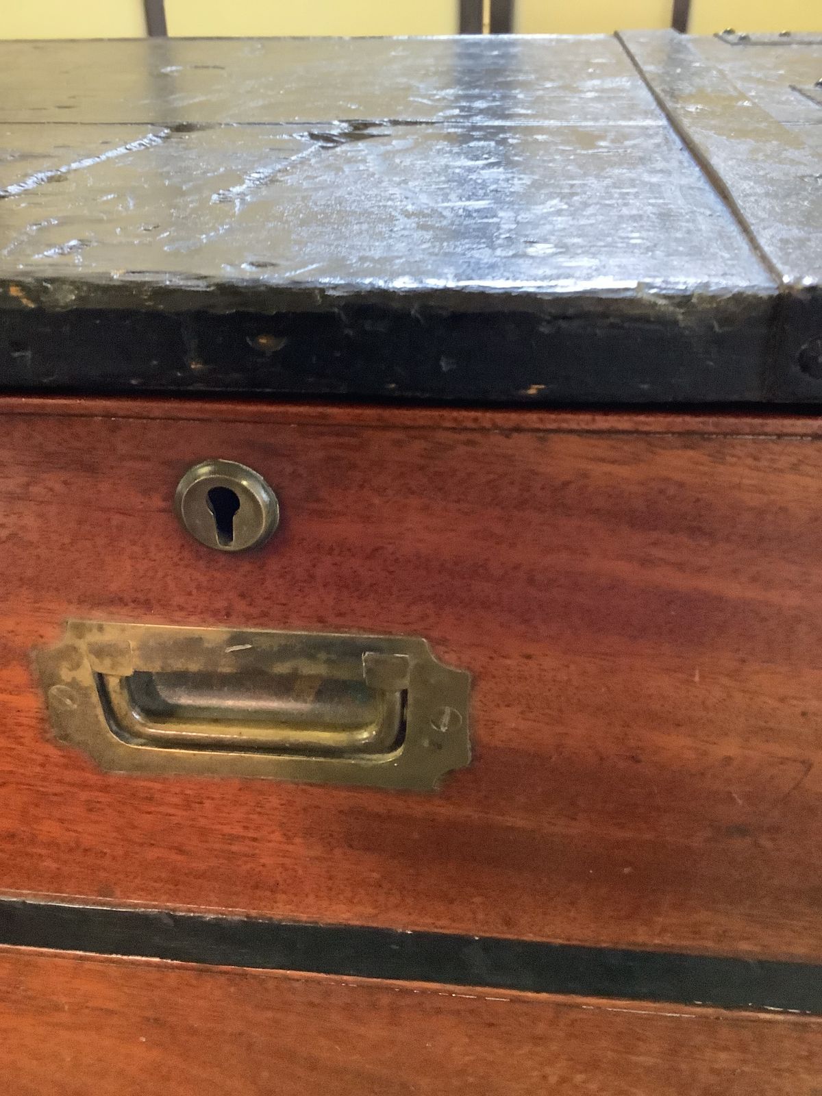 19th Century Irish Mahogany Campaign Chest Of Drawers In 2 Sections Made In Dublin photo vintage