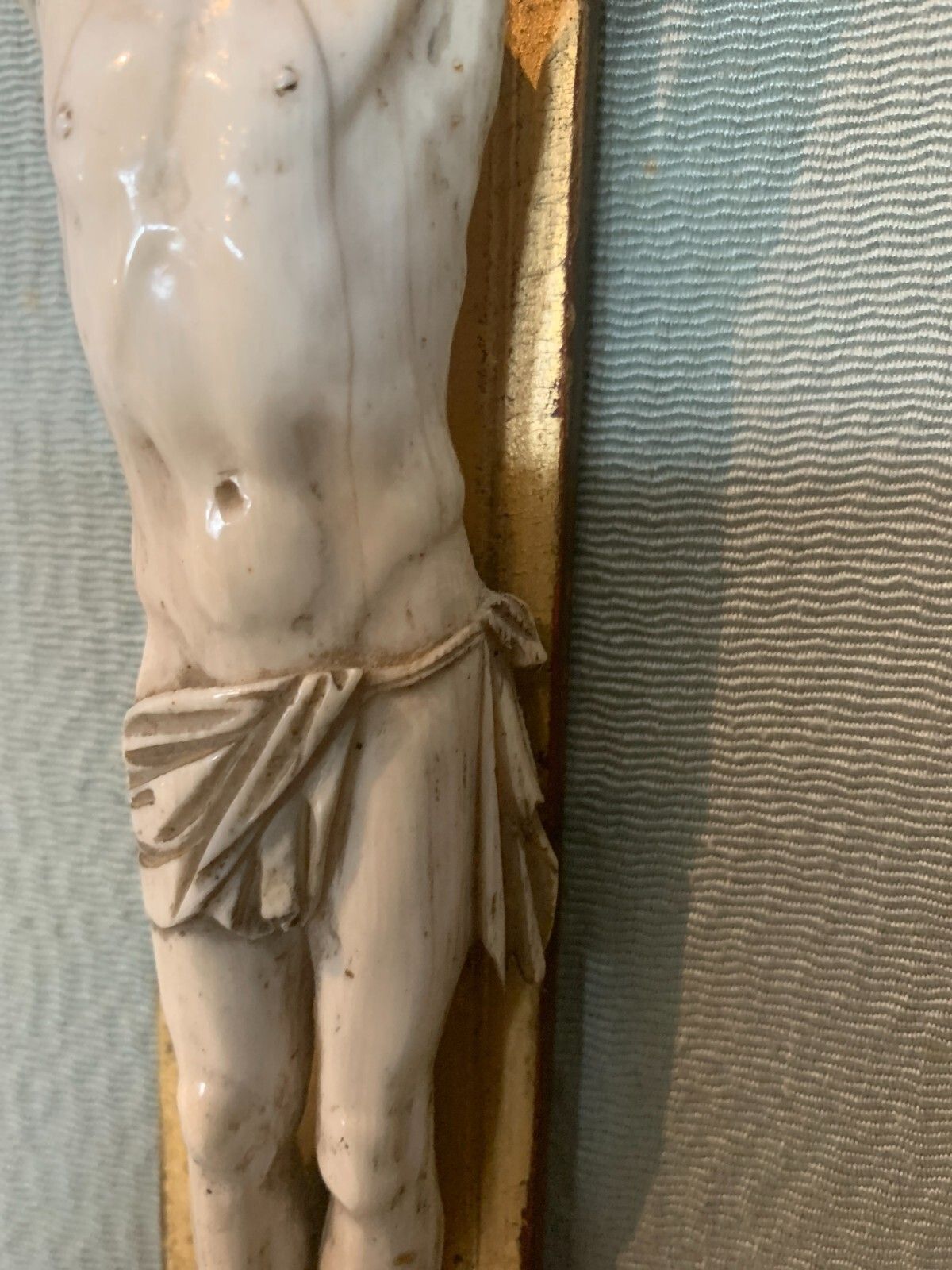 Crucifix On A Wooden Frame And Gilded Stucco Object Of Worship 19th Century photo for sale