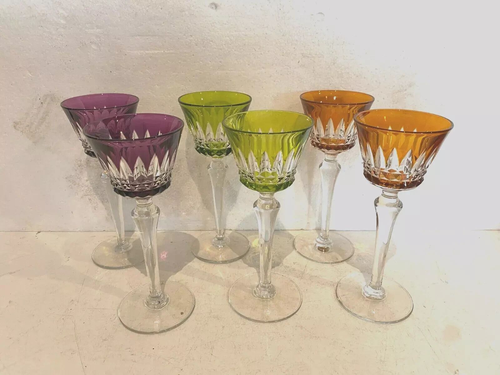 photo furniture Suite Of Six Cut Crystal Glasses From The House Of Baccarat XX Century
