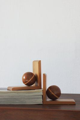 Art Deco Wooden Bookends From Nassauer Kunstgewerbe, 1930s, Set Of 2 photo for sale