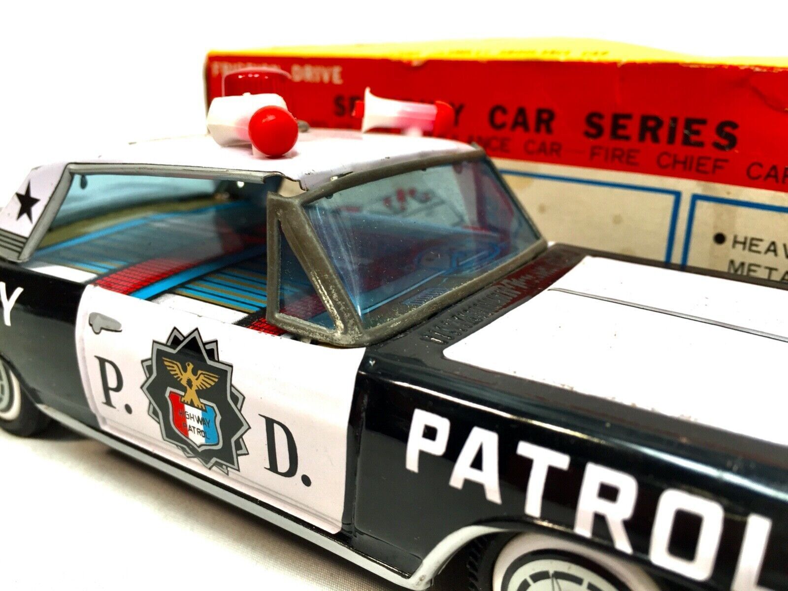 Vintage Toy   Bandai Tin Highway Patrol Car With Box / Made In Japan / 1960s photo buy