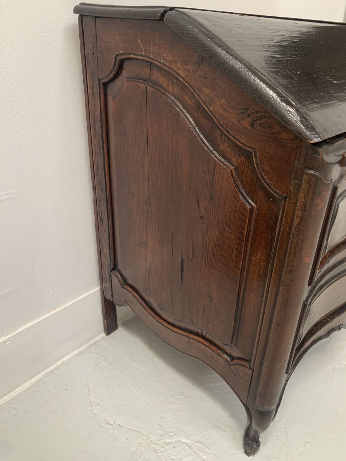 Master Piece Of Furniture In Carved Oak 18th Century Chest Of Drawers photo vintage