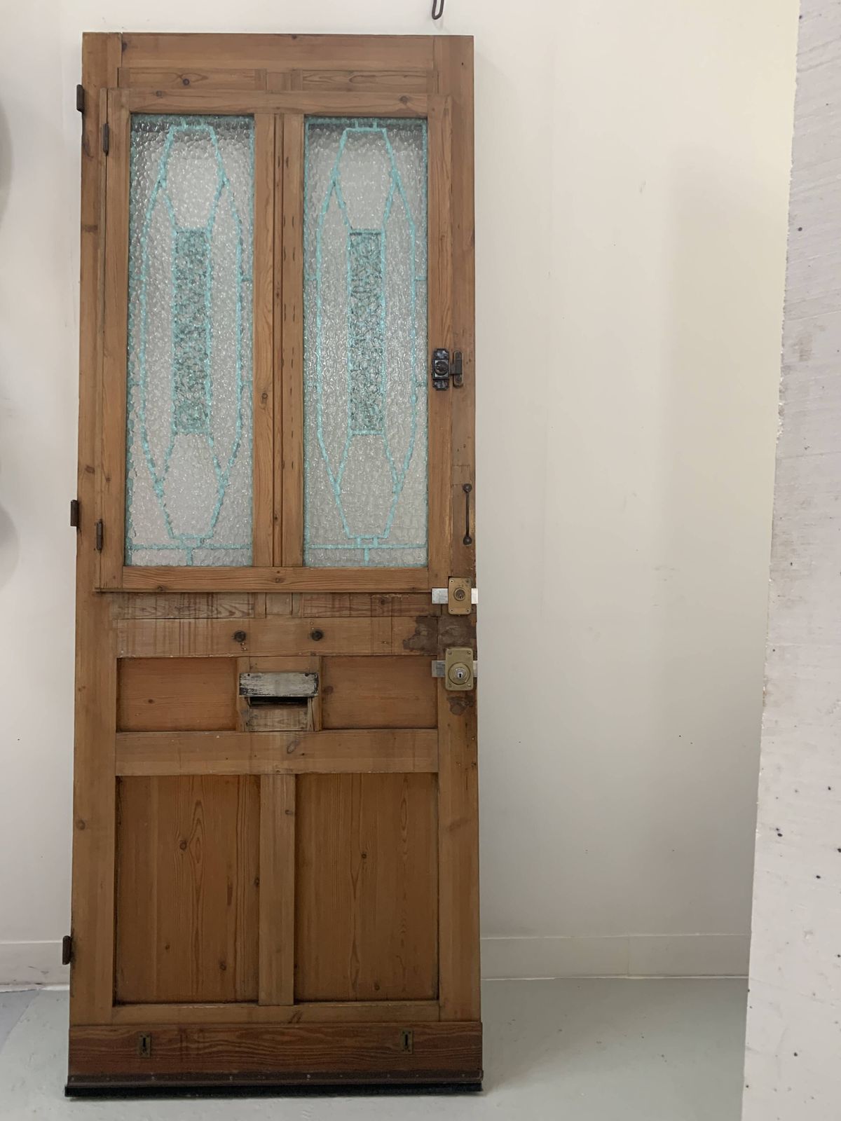 Art Deco Style Entrance Door In Solid Wood, 20th Century photo for sale