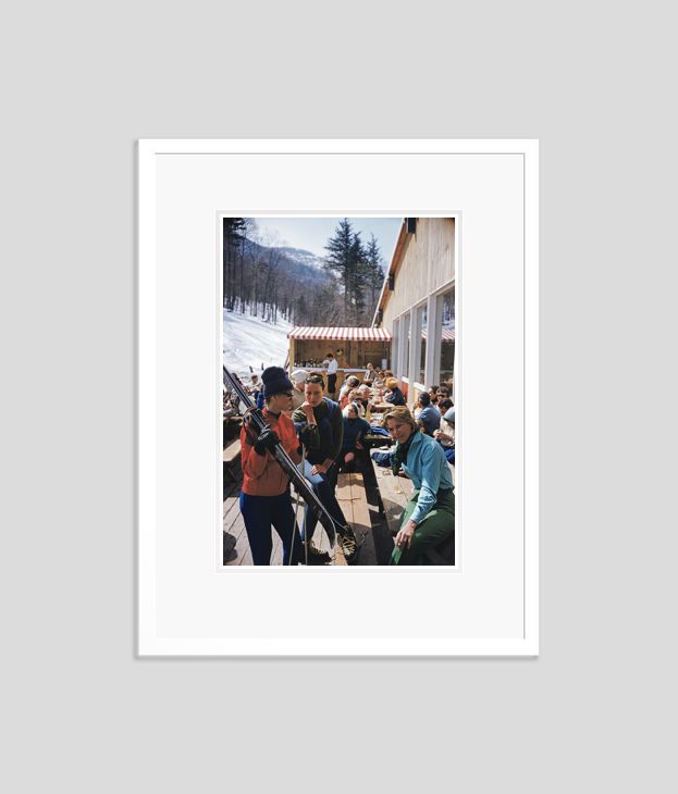 Slim Aarons 'Ski Fashion At Sugarbush' Framed White photo furniture