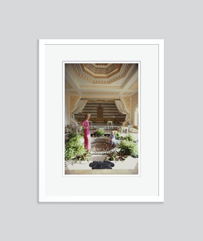 Slim Aarons 'Rosemary And Khaled Said' Framed White photo furniture