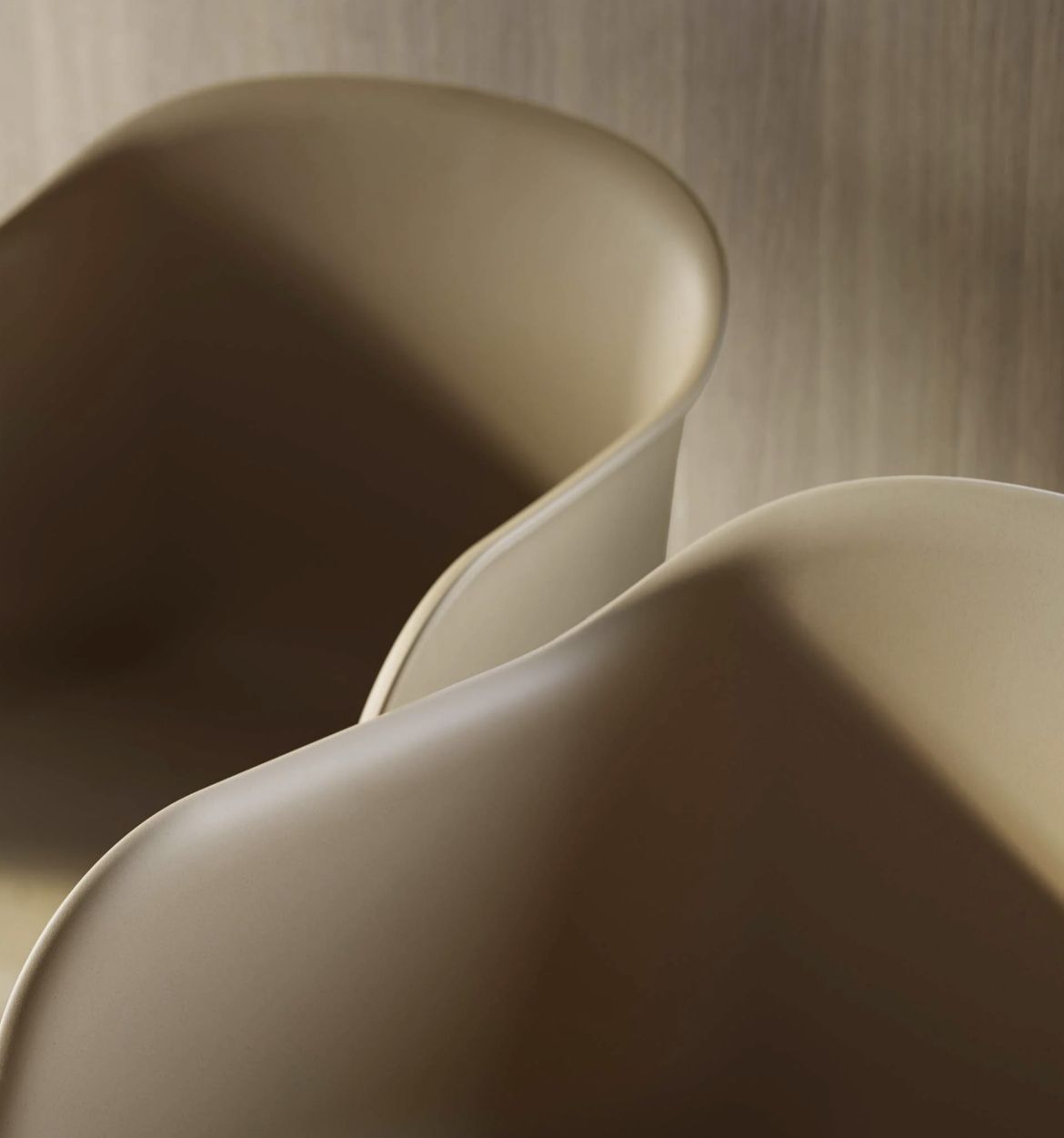 Set Of 5 Muuto Fiber Armchair   Swivel Base   Ochre Chair photo furniture