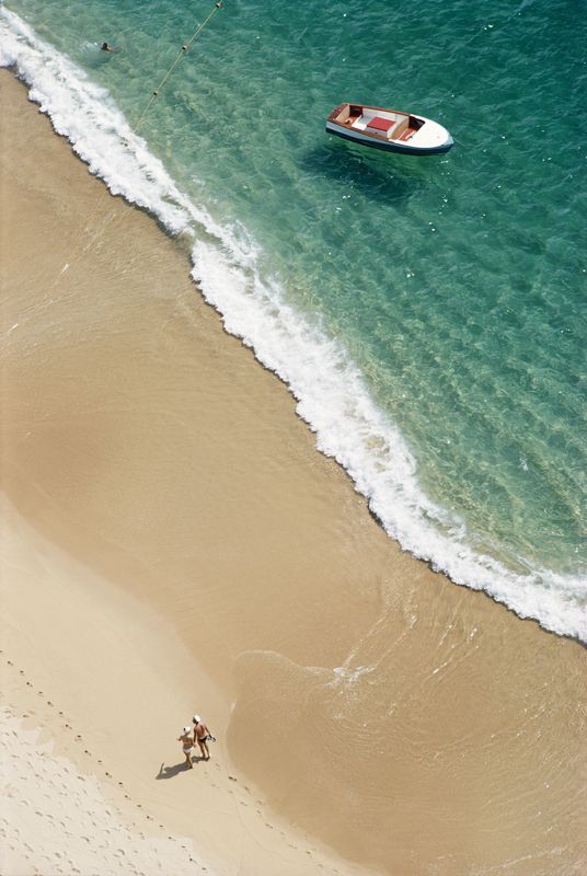 Slim Aarons 'Caleta Beach, Acapulco' Framed White