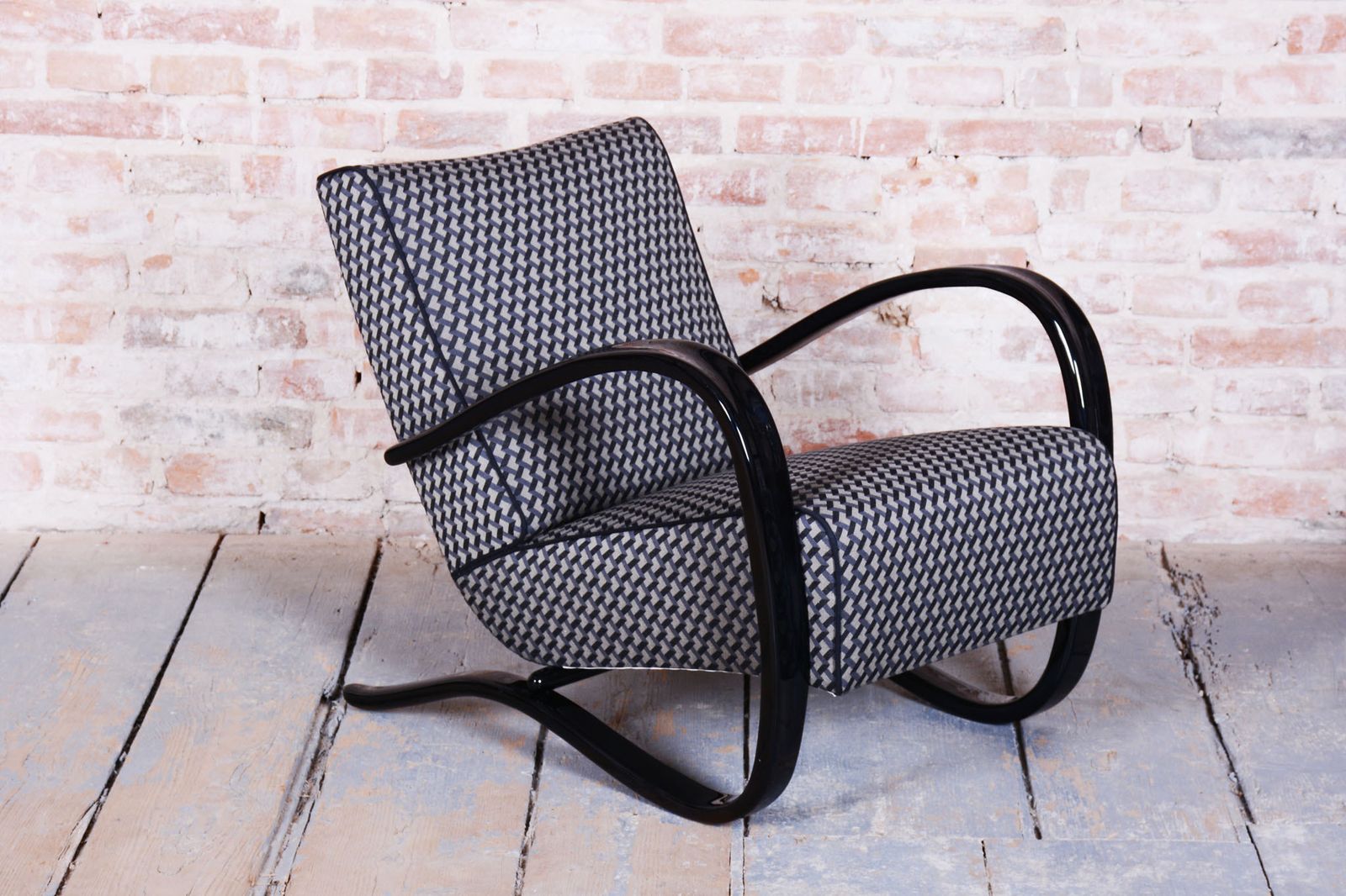 Restored Art Deco Armchair, By J. Halabala, Up Zavody, Beech, Czech, 1930s photo furniture