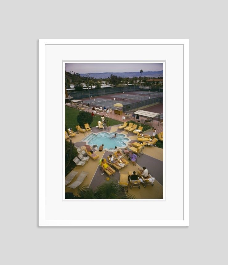 Slim Aarons 'Relaxing At The Club' Framed White photo furniture
