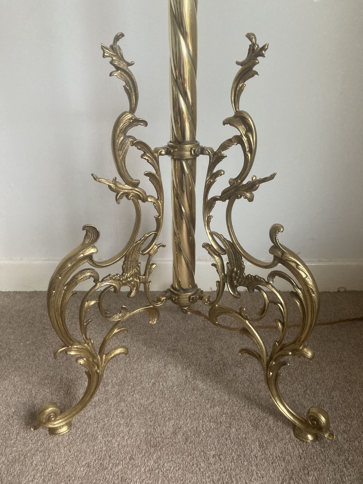 20th Century Brass And Gilt Rococo Style Standard Lamp photo furniture