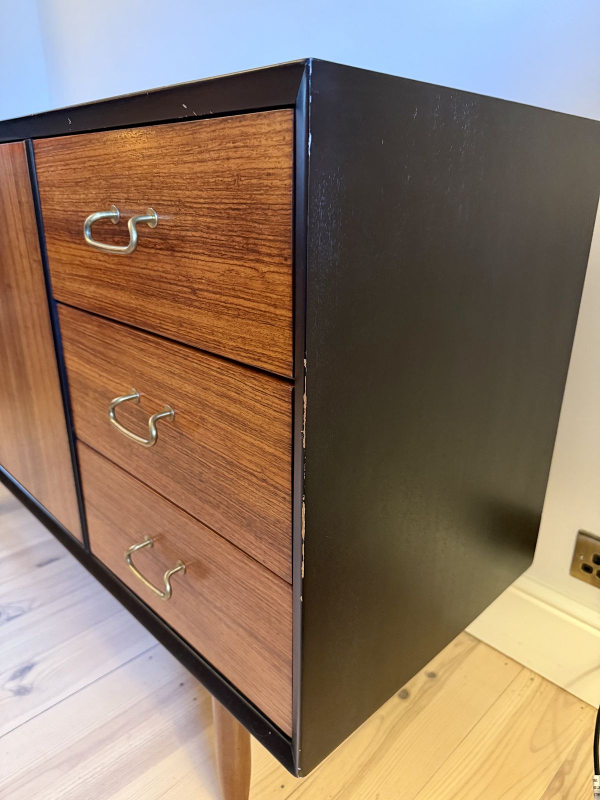 Indian Rosewood, Black And Brass Sideboard photo Furniture