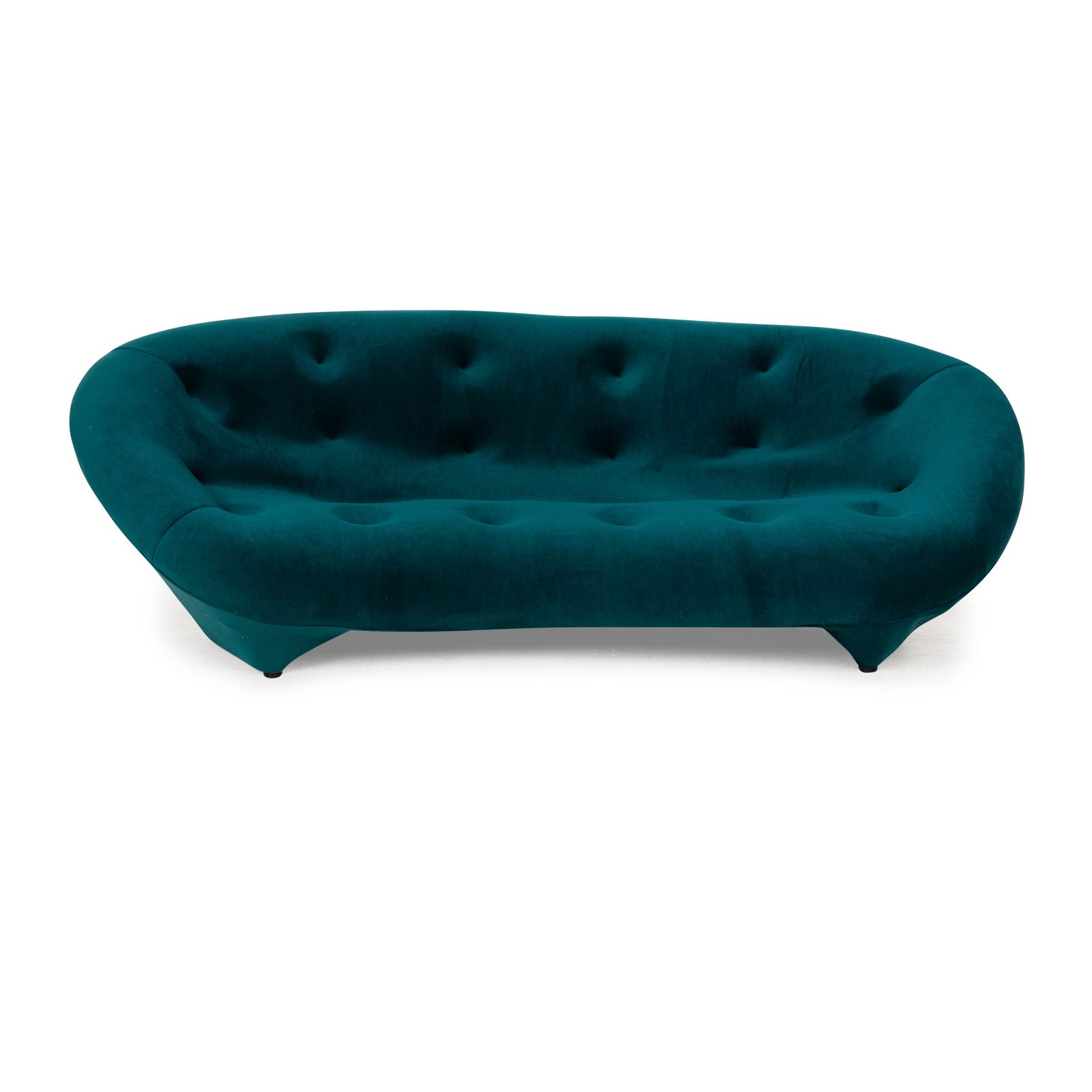 Ligne Roset Ploum Fabric Three Seater Petrol Green Blue Sofa  High Back New Cover