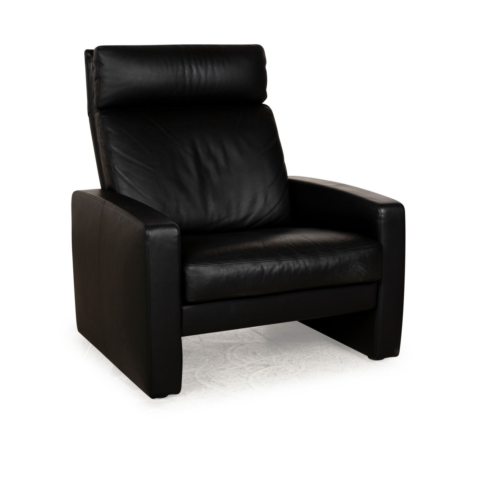 Fauteuil Erpo Just Relax en cuir noir, fonction manuelle