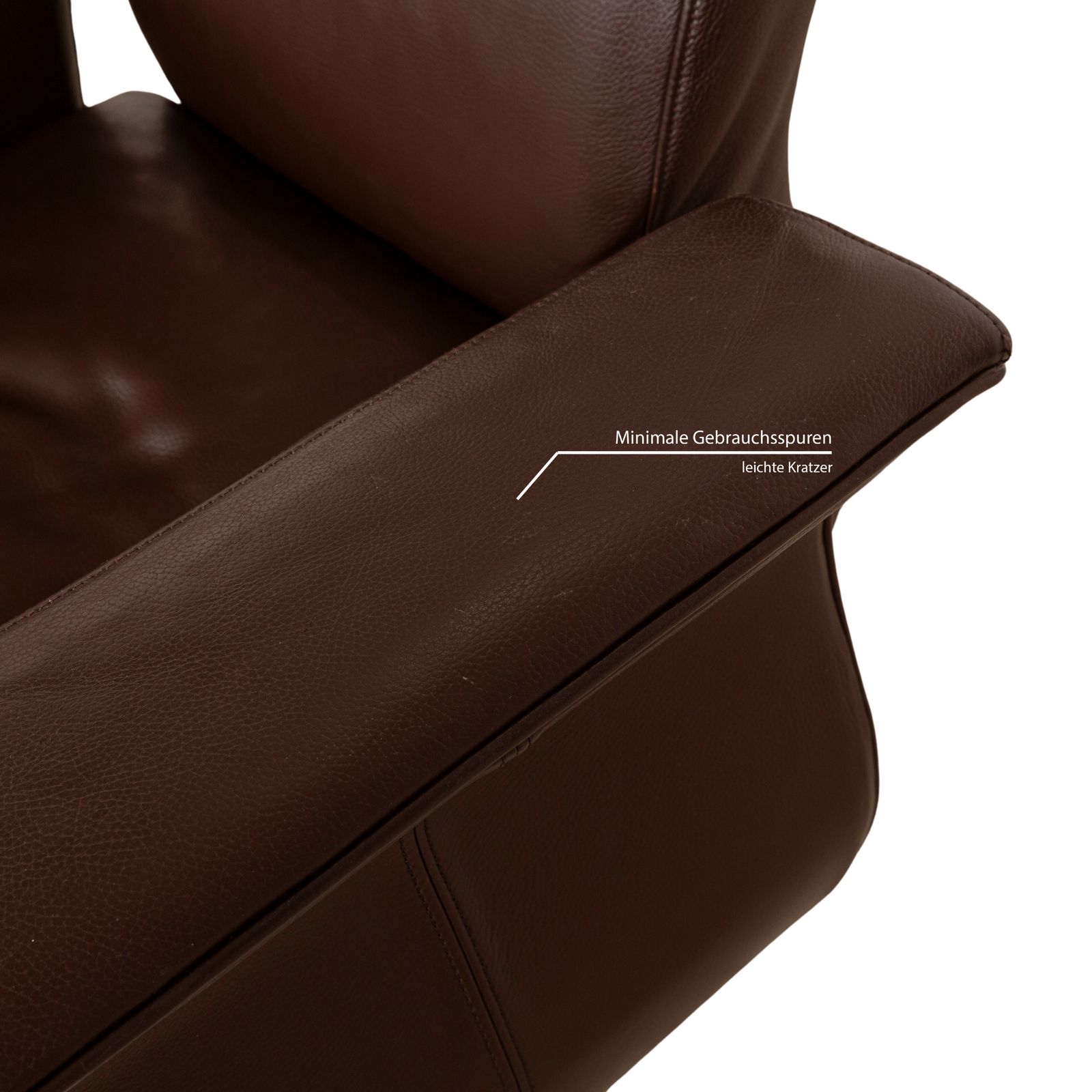 Fauteuil Bretz Moon en cuir brun photo 1452.0