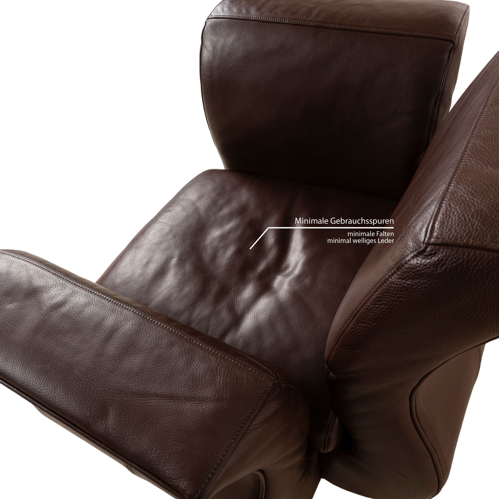 Fauteuil Bretz Moon en cuir brun photo vinterior